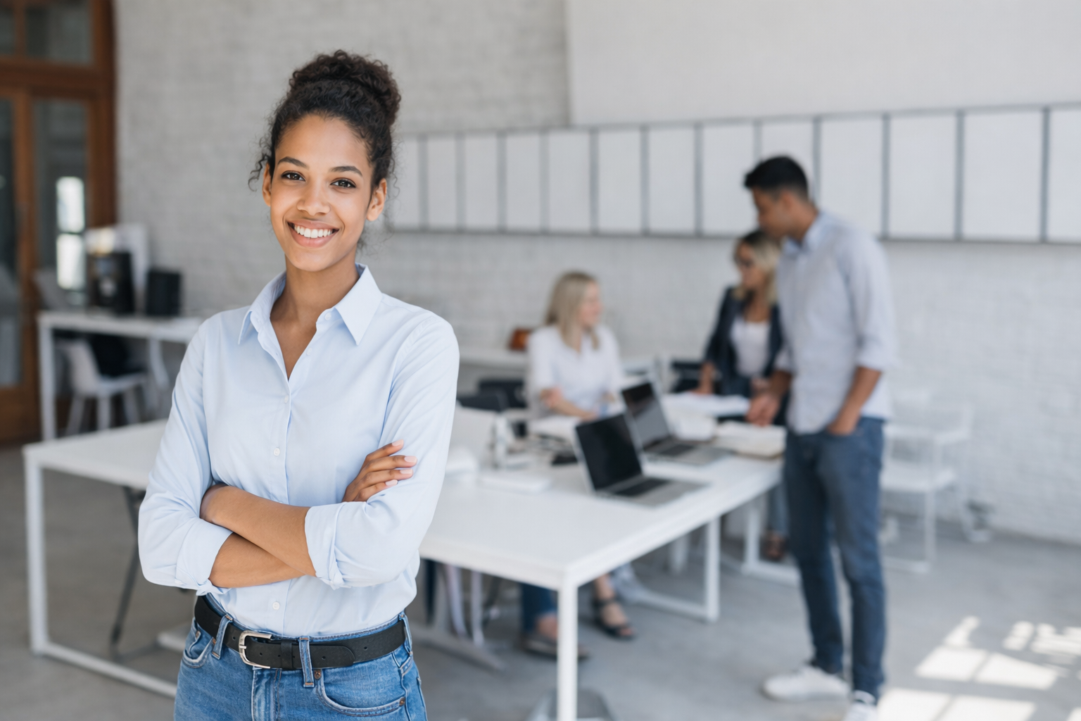 Profissional de administração em escritório, representando o curso técnico em Administração